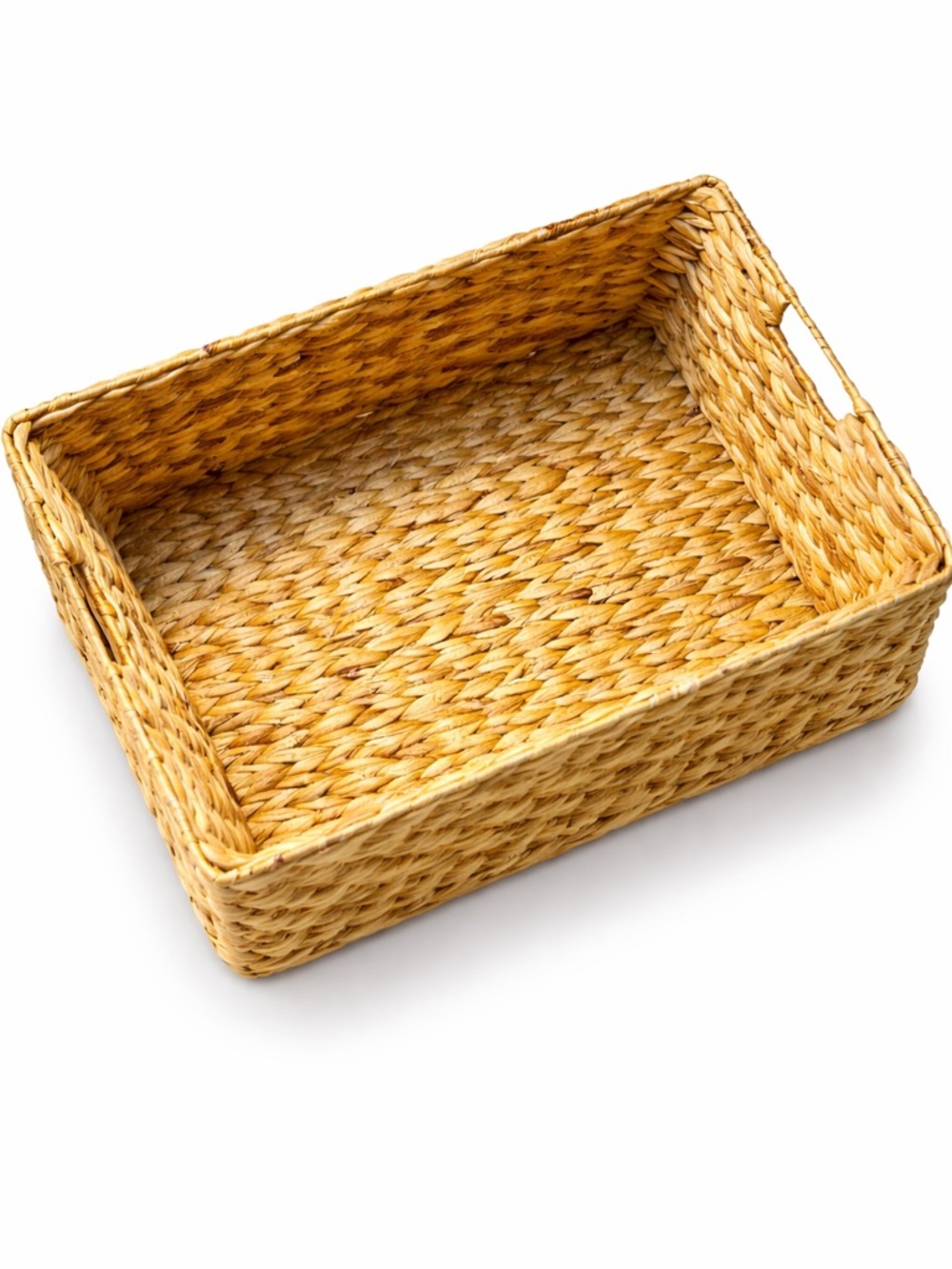 ✨ Pottery Barn NWOT Natural Woven Seagrass Storage Basket Tray w/ Handles ✨ - Picture 2 of 3